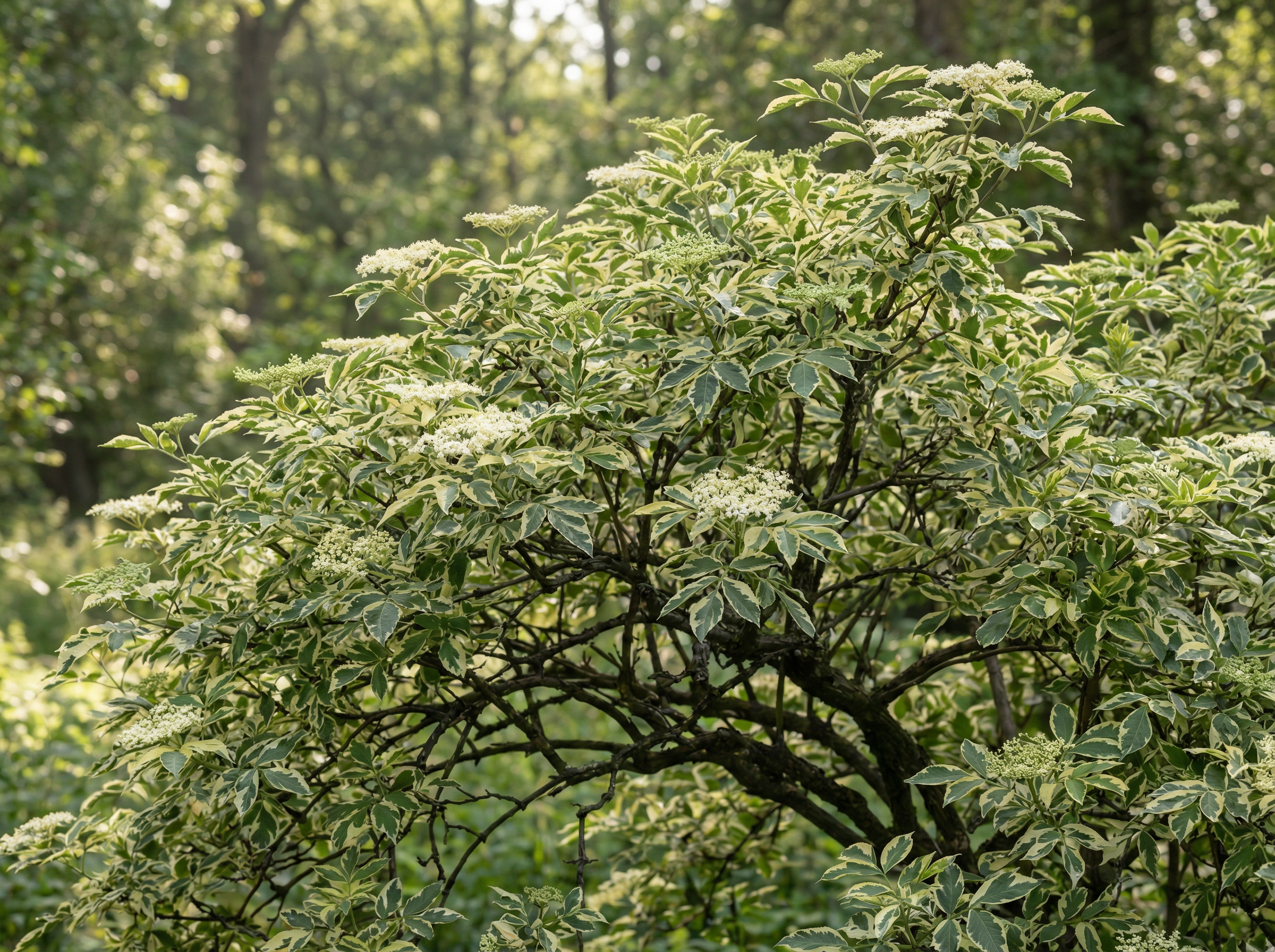Фото Бузина черная Variegata (Sambucus nigra 'Variegata')