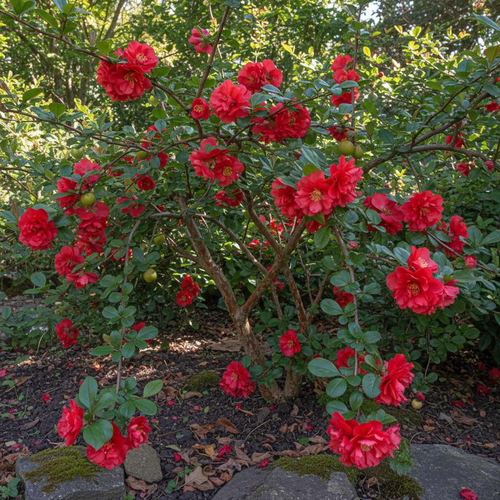 Фото Хеномелес великолепный Scarlet Storm (Chaenomeles speciosa Scarlet Storm)