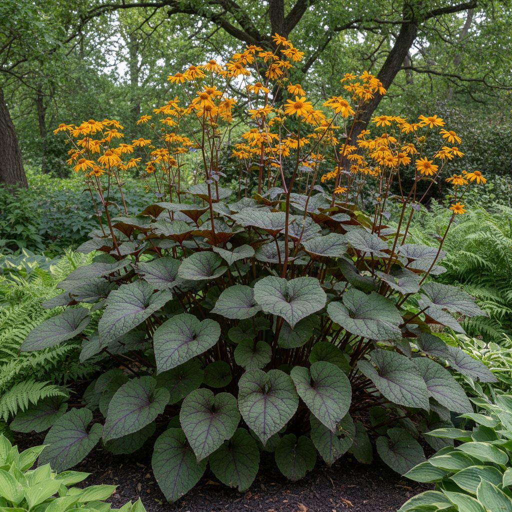 Фото Бузульник зубчатый Britt-Marie Crawford (Ligularia dentata Britt-Marie Crawford)