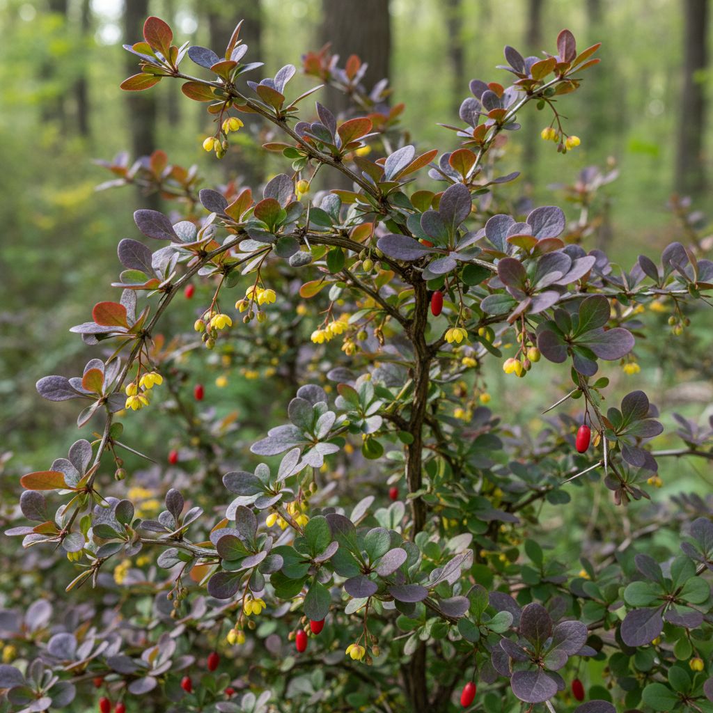 Фото Барбарис Тунберга в сортах (Berberis thunbergii)
