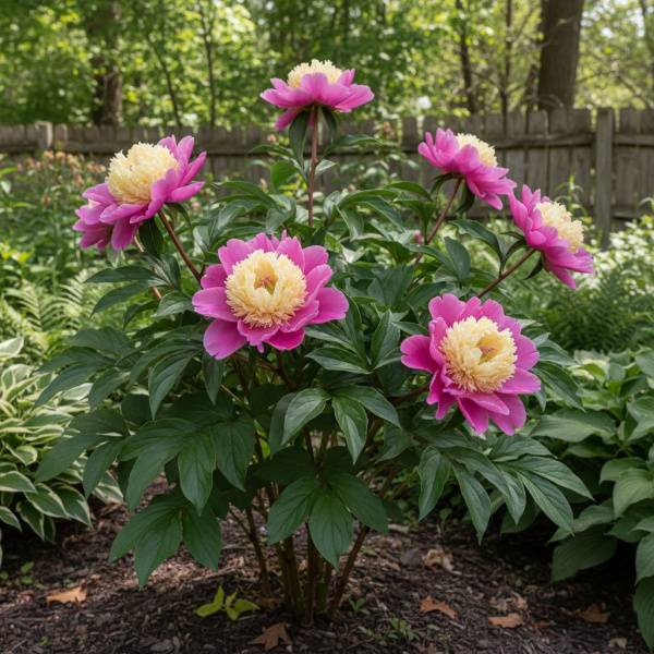 Фото Пион молочноцветковый Bowl of Beauty (Paeonia lactiflora 'Bowl of Beauty')