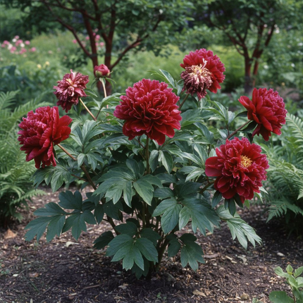Фото Пион молочноцветковый General Mac Mahon (Paeonia lactiflora 'General Mac Mahon')