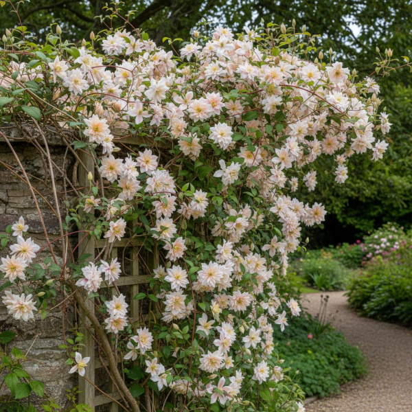 Фото Клематис горный Marjorie (Clematis montana 'Marjorie')