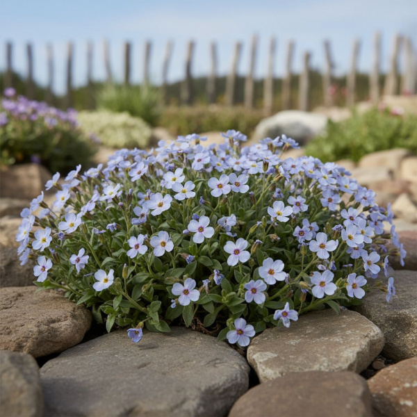 Фото Обриета гибридная Axcent Glacier Blue with Eye (Aubrieta x cultorum 'Axcent Glacier Blue with Eye')