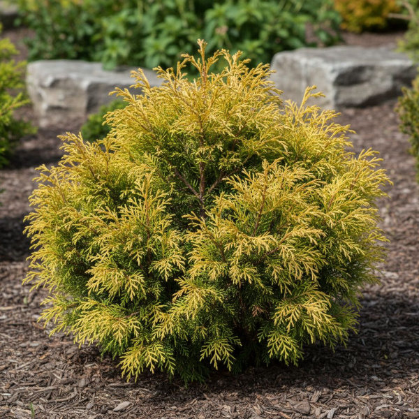Фото Кипарисовик горохоплодный Filip s Happy Day (Chamaecyparis pisifera Filip s Happy Day)