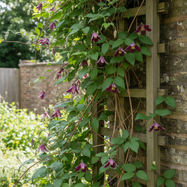 Фото Клематис виноградолистный Julia Correvon (Clematis vitalba Julia Correvon)