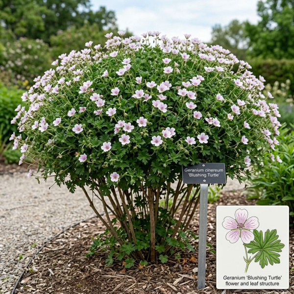 Фото Герань пепельная Blushing Turtle (Geranium cinereum 'Blushing Turtle')