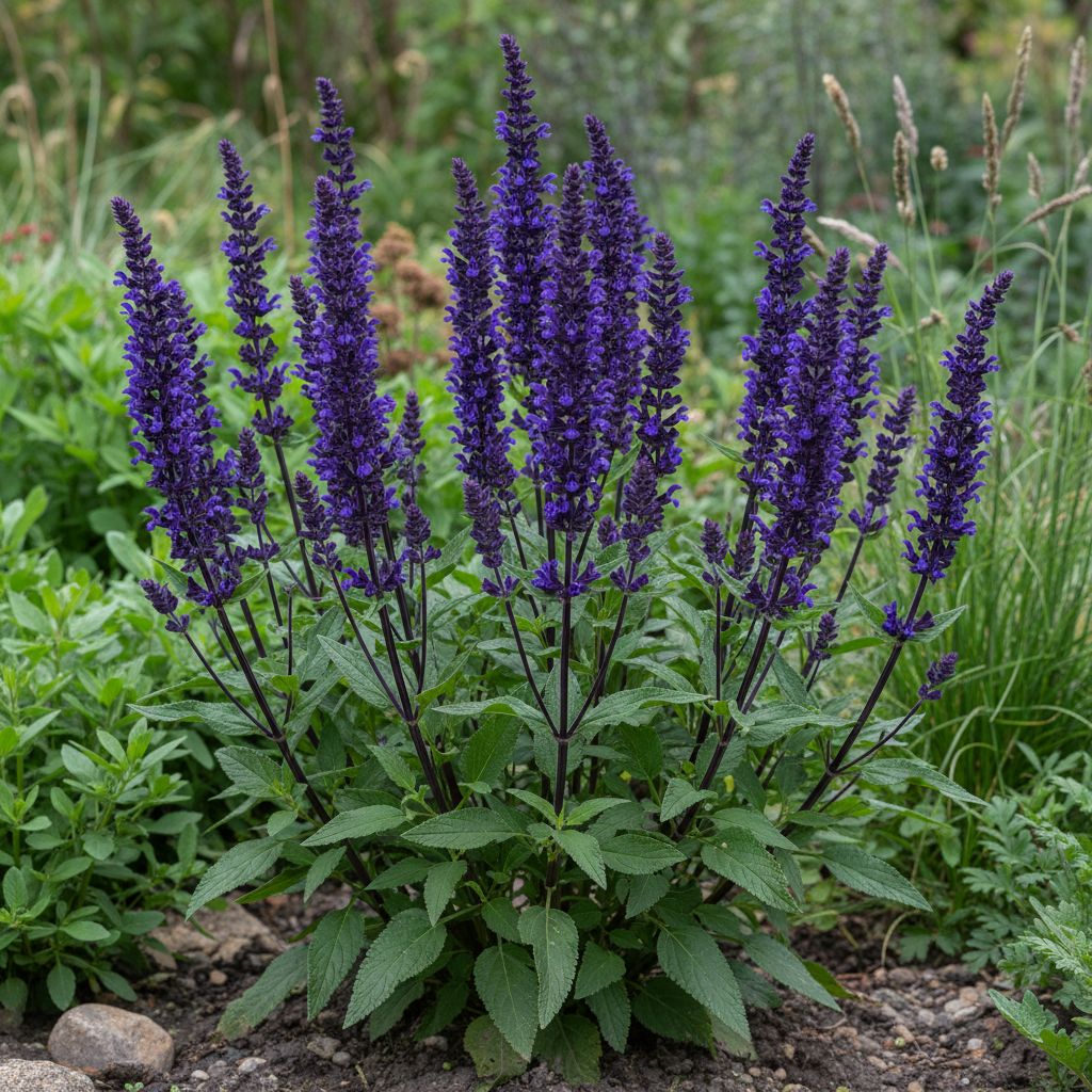 Фото Шалфей дубравный Bazuin Dark Knight (Salvia nemorosa Bazuin Dark Knight)