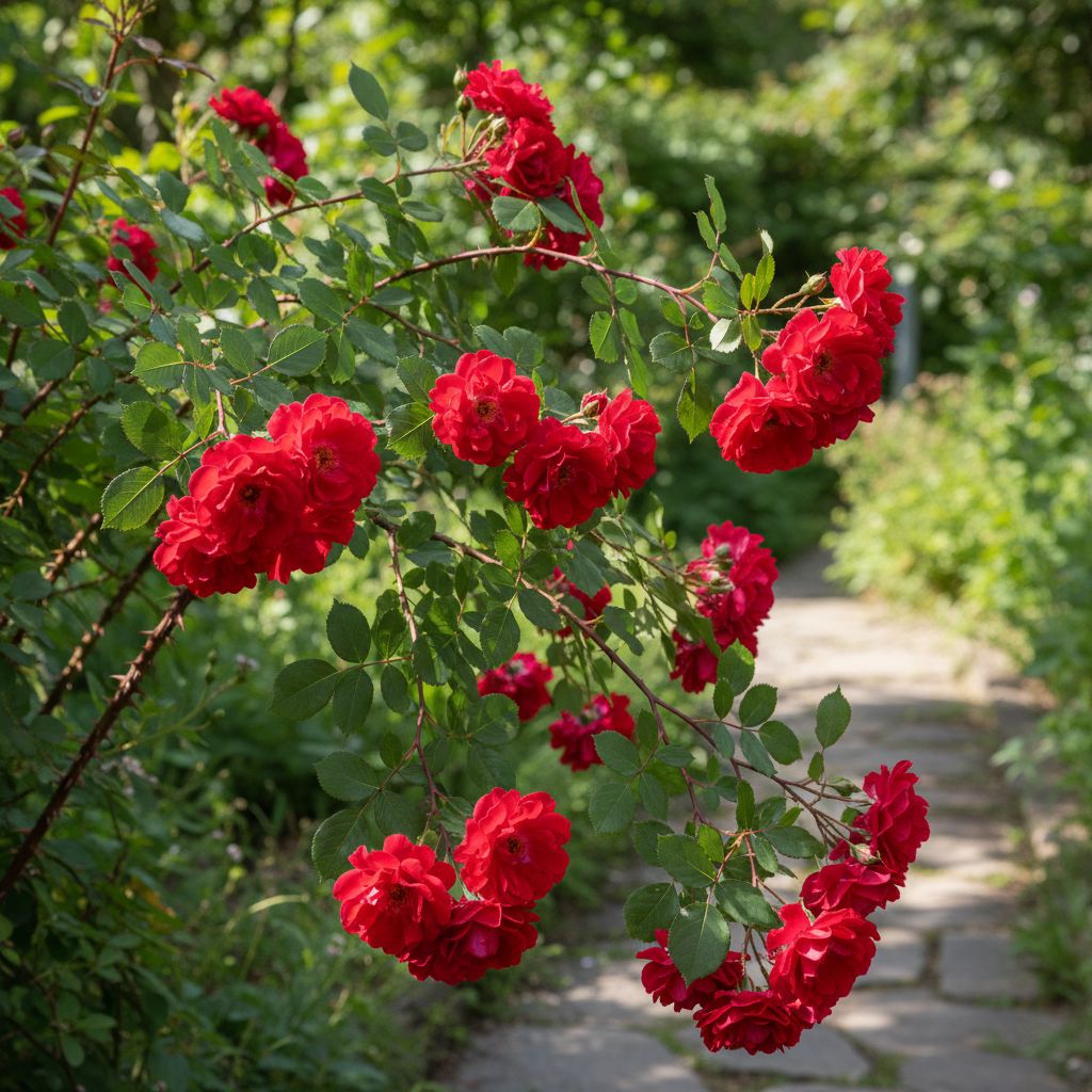 Фото Роза Scarlet Meidiland (Почвопокровная) (Rosa Scarlet Meidiland)