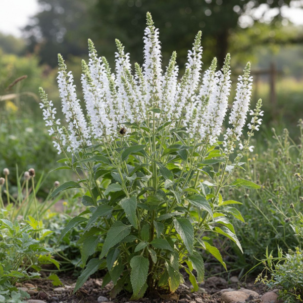 Фото Шалфей дубравный Salute White (Salvia nemorosa Salute White)