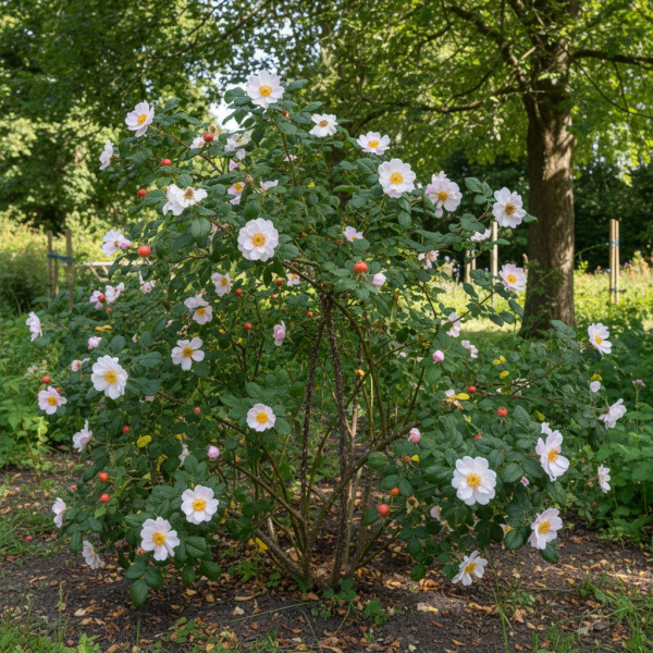 Фото Роза морщинистая Яблочная (Rosa rugosa 'Apple Blossom')
