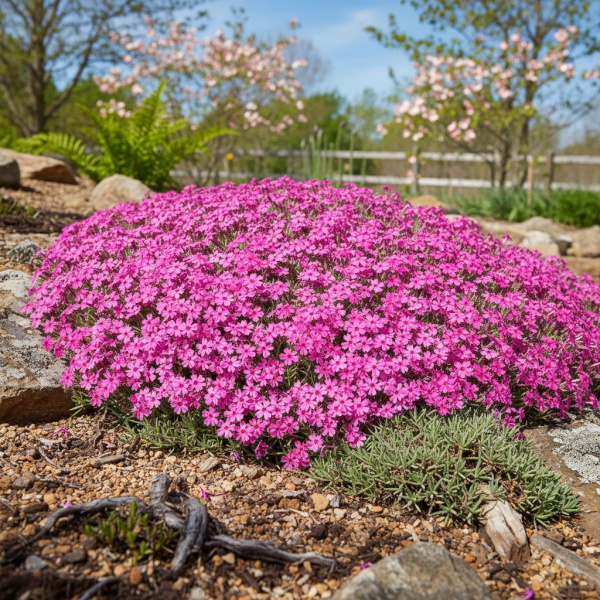 Фото Флокс шиловидный Early Spring Dark Pink (Phlox subulata Early Spring Dark Pink)