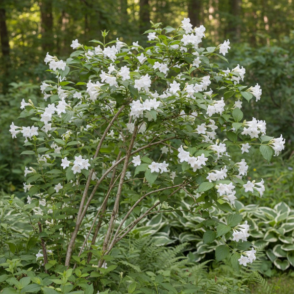 Фото Вейгела цветущая Candida (Weigela florida Candida)