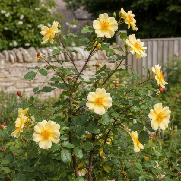 Фото Роза Golden Wings (Парковая) (Rosa Golden Wings)