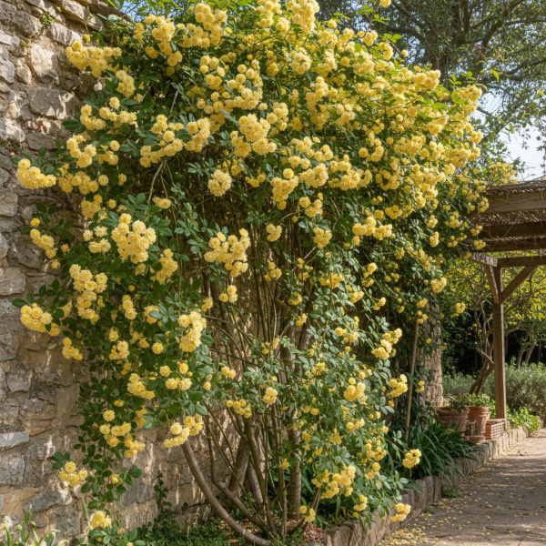 Фото Роза Бэнкса Lutea (Плетистая) (Rosa banksiae 'Lutea')