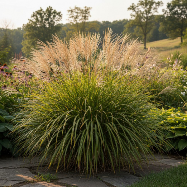 Фото Мискантус китайский Little Zebra (Miscanthus sinensis 'Little Zebra')
